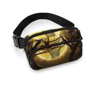 Fanny Packs for Women Men Belt Bag A White Dove Flies By Waist Bag Waterproof Waist Packs Phone Bag, Moon on Basketball Hoop, 20x13cm, Art Deco