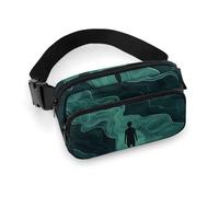 Fanny Packs for Women Men Belt Bag A White Dove Flies By Waist Bag Waterproof Waist Packs Phone Bag, Standing in the Sea, 20x13cm, Art Deco