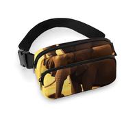 Fanny Packs for Women Men Belt Bag Art Chicken Painting Waist Bag Waterproof Waist Packs Phone Bag, Sunset Elephant, 20x13cm, Art Deco