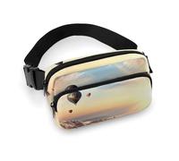 Fanny Packs for Women Men Belt Bag Blue Pattern Waist Bag Waterproof Waist Packs Phone Bag, Tour of The Balloon, 20x13cm, Art Deco