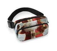 Fanny Packs for Women Men Belt Bag Colorful Fish Waist Bag Waterproof Waist Packs Phone Bag, Christmas Santa Claus, 20x13cm, Art Deco