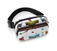 Fanny Packs for Women Men Belt Bag Dove Sun Art Waist Bag Waterproof Waist Packs Phone Bag, Owls Birds, 20x13cm, Art Deco