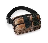 Fanny Packs for Women Men Belt Bag Farmhouse Decorating Waist Bag Waterproof Waist Packs Phone Bag, vintage courtyard, 20x13cm, Art Deco
