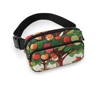 Fanny Packs for Women Men Belt Bag Heart on White Background Waist Bag Waterproof Waist Packs Phone Bag, Fruit Under the Tree, 20x13cm, Art Deco