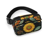 Fanny Packs for Women Men Belt Bag Hydrangea Butterfly Waist Bag Waterproof Waist Packs Phone Bag, Sunflower, 20x13cm, Art Deco