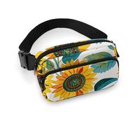 Fanny Packs for Women Men Belt Bag Hydrangea Butterfly Waist Bag Waterproof Waist Packs Phone Bag, Sunflower pattern, 20x13cm, Art Deco