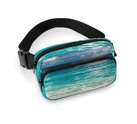 Fanny Packs for Women Men Belt Bag Hydrangea Butterfly Waist Bag Waterproof Waist Packs Phone Bag, Sunny Holiday Beach, 20x13cm, Art Deco