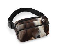 Fanny Packs for Women Men Belt Bag Penguin Wearing Flowers Waist Bag Waterproof Waist Packs Phone Bag, Horses Animals, 20x13cm, Art Deco
