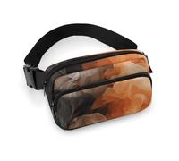 Fanny Packs for Women Men Belt Bag Penguin Wearing Flowers Waist Bag Waterproof Waist Packs Phone Bag, Close-Up of Smoke, 20x13cm, Art Deco