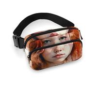 Fanny Packs for Women Men Belt Bag Sunflower Oil Painting Waist Bag Waterproof Waist Packs Phone Bag, Red Hair Woman, 20x13cm, Art Deco