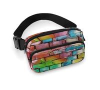 Fanny Packs for Women Men Belt Bag Sunflower Oil Painting Waist Bag Waterproof Waist Packs Phone Bag, Colorful Brick, 20x13cm, Art Deco