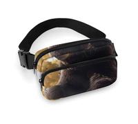 Fanny Packs for Women Men Belt Bag Tiger Lie On Rock Waist Bag Waterproof Waist Packs Phone Bag, Bear on The Branch, 20x13cm, Art Deco