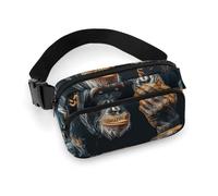 Fanny Packs for Women Men Belt Bag Various Mushrooms Waist Bag Waterproof Waist Packs Phone Bag, Chimpanzee Hug, 20x13cm, Art Deco