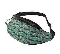 Fanny Packs for Women Men, Cross Body Bag Belt Bag Fashion Waist Bag with Adjustable Strap, Hereford Cow Cattle Floral
