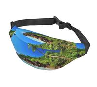 Fanny Packs For Women Men Waist Bag Waterproof Sport Belt Bag Tropical Paradise Fashion Waist Pack Adjustable Crossbody Bags Zipper Bum Bag For Running Hiking Travel, Tropical Paradise, One Size