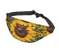 Fanny Packs For Women Men Waist Bag Waterproof Sport Belt Bag Yellow Sunflower Blooming Fashion Waist Pack Adjustable Crossbody Bags Zipper Bum Bag For Running Hiking Travel, Yellow Sunflower