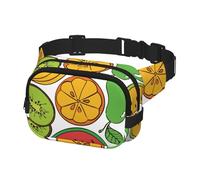 Fanny Packs for Women Men Waist Packs Bag Crossbody Belt Bag for Workout Running Travelling, Abstract Colorful Fruit Pattern Lemon and Kiwi