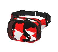 Fanny Packs for Women Men Waist Packs Bag Crossbody Belt Bag for Workout Running Travelling, Cute Red Foxes
