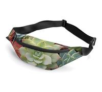 Fanny Packs Green Succulents Printed Crossbody Bags Small Sling Bag Everywhere Belt Bag for Women Men Outdoor Travel Running