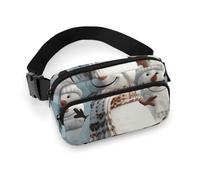 Fanny Packs Happy Snowman Printed Crossbody Bags for Women with Adjustable Strap for Daily Living, style, 20x13cm, Fanny Packs