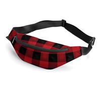 Fanny Packs Red Black Buffalo Check Plaid Printed Crossbody Bags Everywhere Belt Bag Crossbody Belt Bags Small Sling Bag for Hiking Running Travel Cycling, style, 36*15cm, Fanny Packs