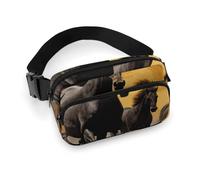 Fanny Packs Running Black Horses Printed Crossbody Bags for Women with Adjustable Strap for Daily Living, style, 20x13cm, Fanny Packs