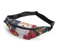 Fanny Packs Santa Claus And Deer Elk Printed Crossbody Bags Small Sling Bag Everywhere Belt Bag for Women Men Outdoor Travel Running
