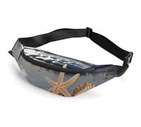 Fanny Packs Seashells on The Beach Printed Crossbody Bags Small Sling Bag Everywhere Belt Bag for Women Men Outdoor Travel Running