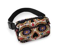 Fanny Packs Sugar Skulls Printed Crossbody Bags for Women Crossbody for Travel And Sports, style, 20x13cm, Fanny Packs
