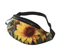 Fanny Packs Sunflowers and butterflies Waist Pack for Women Men Sling Bag with Adjustable Strap Everywhere Belt Bags