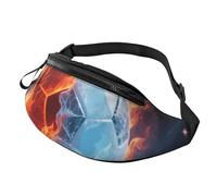 Fanny Packs Walking Elephants Waist Pack for Women Men Sling Bag with Adjustable Strap Everywhere Belt Bags, Soccer Fire And Ice, One Size