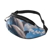 Fanny Packs Walking Elephants Waist Pack for Women Men Sling Bag with Adjustable Strap Everywhere Belt Bags, Two Dolphins, One Size