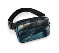 Fanny Packs Whale Above Sea Water Printed Crossbody Bags for Women with Adjustable Strap for Daily Living, style, 20x13cm, Fanny Packs