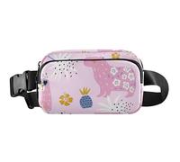 Fanny Packs Women Cute Waterproof Belt Bag Hip Pack Floral Hippos Pink Waist Pack for Women, Floral Hippos Pink, 8 x 5.3 x 2.3 inch, Funny Cute, Floral Hippos Pink, 8 x 5.3 x 2.3 inch, Funny Cute