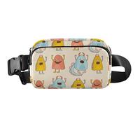 Fanny Packs Women Cute Waterproof Hip Bag Belt Pouch Colorful Cute Monsters Yellow Waist Pouch for Women, Colorful Cute Monsters Yellow, 8 x 5.3 x 2.3 inch, Funny Cute, Colorful Cute Monsters Yellow