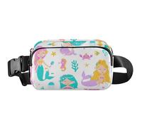 Fanny Packs Womens Cute Mermaid White Everywhere Belt Bag Cute Waterproof Cross Body Waist Pack, Cute Mermaid White, 8 x 5.3 x 2.3 inch, Funny Cute, Cute Mermaid White, 8 x 5.3 x 2.3 inch, Funny Cute