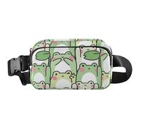 Fanny Packs Womens Cute Waterproof Hip Pack Belt Bag Kawaii Frogs Green Crossbody Waist Bag, Kawaii Frogs Green, 8 x 5.3 x 2.3 inch, Funny Cute, Kawaii Frogs Green, 8 x 5.3 x 2.3 inch, Funny Cute