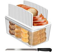 Fanobeyaz Bread Slicer with Bread Knife & Crumb Storage Tray, Adjustable Width Slicing & Foldable Compact Cutting Guide Bread Slicing Tool for Bread Loaf Sourdough Sandwich, Homemade Bread, Bagels