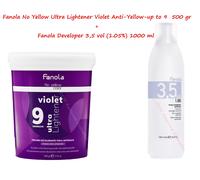 Fanola No Yellow Ultra Lightener Violet up to 9 +Developer 3.5vol (1.05%)1000 ml
