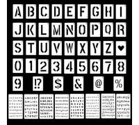 FANOST 50 PCS Letter and Number Stencils for Painting On Wood Wall Cakes Poster Sign Fabric Kids Scrapbook Cards, Alphabet Stencils Large and 2 inch for Crafts Reusable