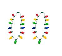 FANOST Christmas Necklace Light UP, 13 LED Bulbs, Light Up Necklace for Kids Adults, Ugly Sweater Party Decorations Xmas Stocking Filler Secret Santa Gifts