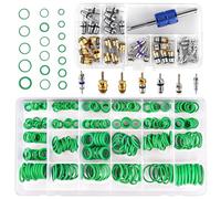 FANOVO Car A/C Repair Kit: 270pcs AC O Ring Kit & 40pcs AC Valve Core Kit for R12 R134a R22 Refrigeration System with Removal & Install Tool, Air Conditioning Seal Washer Valve Core Assortment Kit