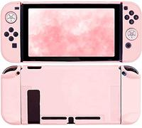 FANPL Pink Case for Nintendo Switch, Hard Shell Cute Protective Case Cover for Switch and Joy Con Controller with 2 Flower Thumb Grips - Comfortable Touch (Sakura Pink)