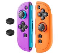 FANPL Silicone Case for Nintendo Switch 2 Joycon Controller, Protective Cover Soft Shell with 2 Thumb Grips, Comfortable Ergonomic Design & Easy Installation -Thickened Version (Neon Purple-Orange)