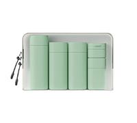 FANPOI 5pcs Travel Cream Dispenser Bottles Set - Toiletry Containers, TSA Approved, Light Green