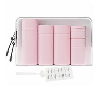 FANPOI 5pcs Travel Cream Dispenser Bottles Set - Toiletry Containers, TSA Approved, Pink, Modern