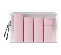 FANPOI 5pcs Travel Cream Dispenser Bottles Set Travel Bottles Toiletry Containers Set, TSA Approved, Travel Essentials, Pink, Modern