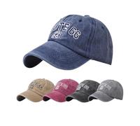 FANPOI Vintage Washed Cotton Baseball Caps for Women Men Classic Route 66 Embroidered Sun Protection, Navy Blue, M/L
