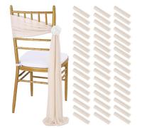Fanqisi Champagne Chair Sashes for Party: 48 Pieces 8ft Long Aisle Wedding Chair Back Covers - Hotel Event Restaurant Party Chairs Decor