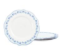 fanquare 20.5cm Tree Branch Dessert Plates with Blue Edge, 4-Piece Dinner Plate Set, Serving Plates Dessert Dishes